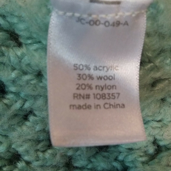 JCP Cable-knit Turquoise Cropped Women's Sweater Size PXL Pullover - Picture 9 of 14